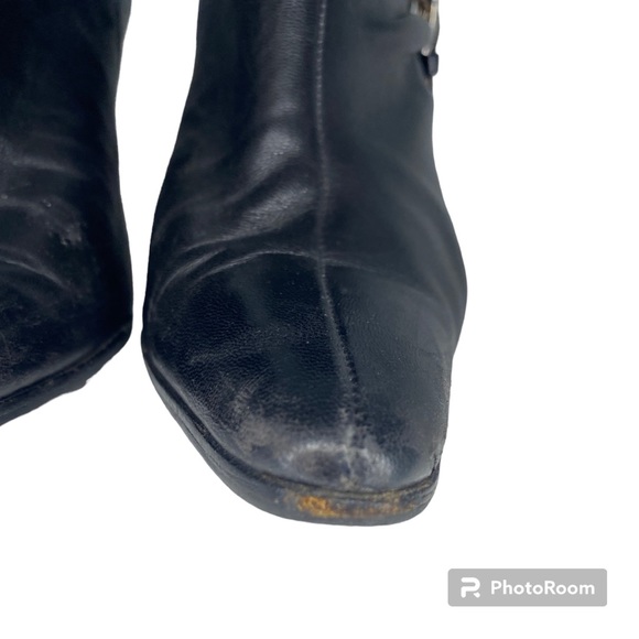 Christian Louboutin (resoled) heeled ankle booties Sz 37 1/2 - Picture 5 of 14